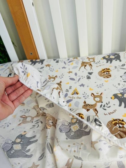 ❤ Простирадло у ліжко, бавовняне 120х60. Принт - Єнот, бембі, зайка (#43788784) ✓ Anna Konvert 2
