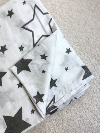 ❤ Пелюшки муслінові двошарові. Принт - Зірки різні на білому (#72379131) ✓ Anna Konvert 2