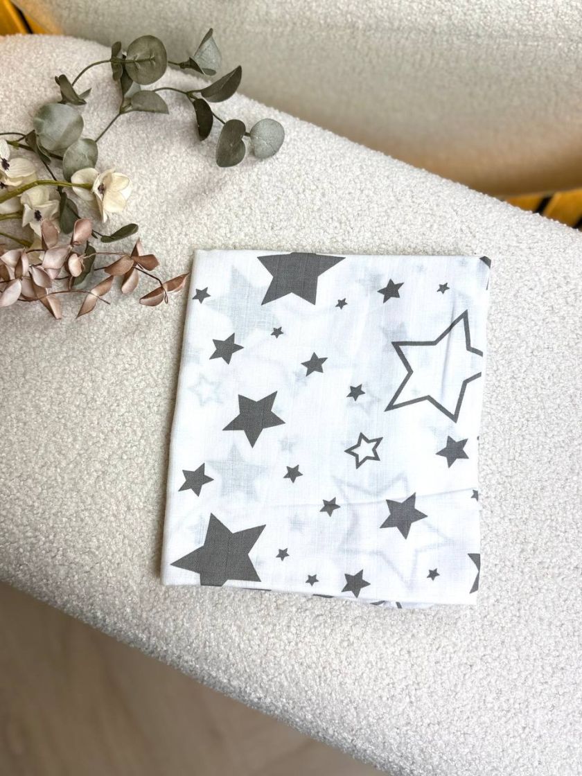 ❤ Пелюшки муслінові двошарові. Принт - Зірки різні на білому (#72379131) ✓ Anna Konvert