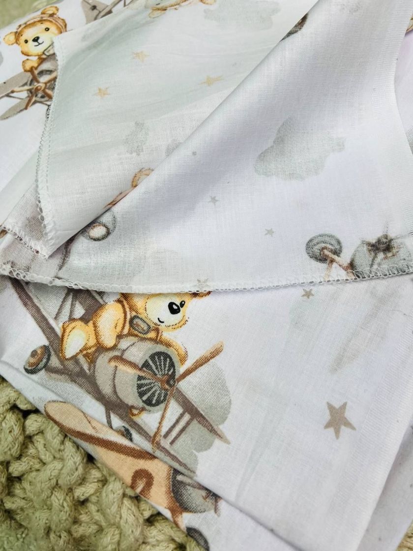 ❤ Пелюшки бавовняні. Принт - Ведмідь на літаку, сірий (#15579249) ✓ Anna Konvert