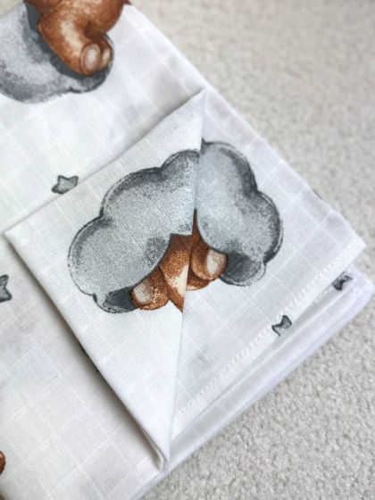 ❤ Пелюшки муслінові двошарові. Принт - Ведмедик на хмаринці (#65135201) ✓ Anna Konvert 2