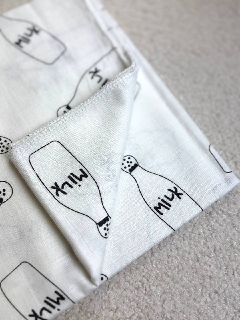 ❤ Пелюшки муслінові двошарові. Принт - Пляшечки мілк (#55681582) ✓ Anna Konvert