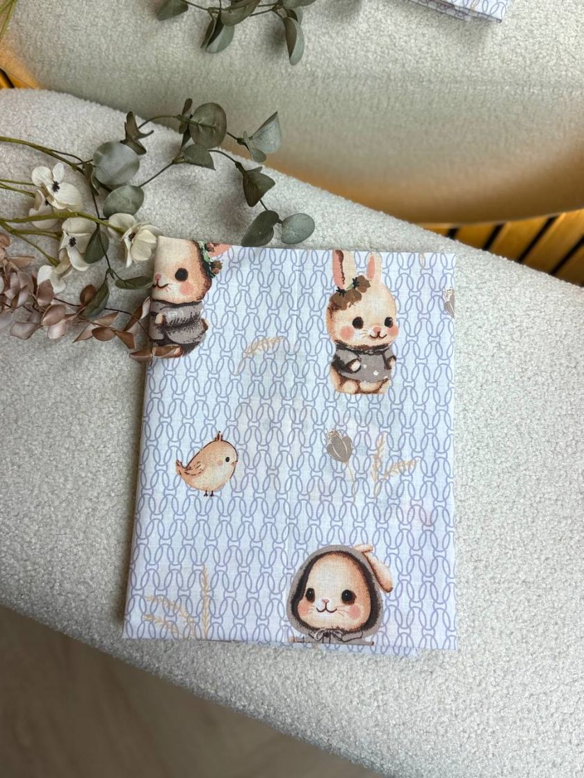 ❤ Пелюшки, ситцеві 90×110см. Принт - Зайці бежеві в шапці (#94557814) ✓ Anna Konvert