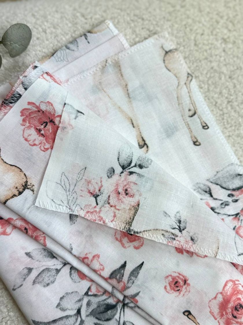 ❤ Пелюшки, ситцеві 90×110см. Принт - Олені бембі з трояндами (#32024345) ✓ Anna Konvert