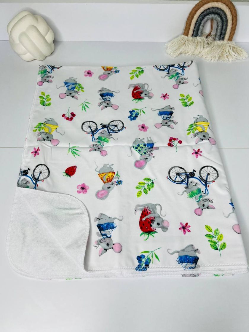 ❤ Пелюшки непромакаючі 100*80см. Принт - Мишеня на велосипеді (#70059500) ✓ Anna Konvert