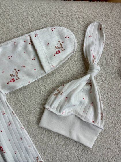 ❤ Чоловічок з шапочкою, рубчик, 56-62см. Принт - Серця тайм (#95270889) ✓ Anna Konvert 2