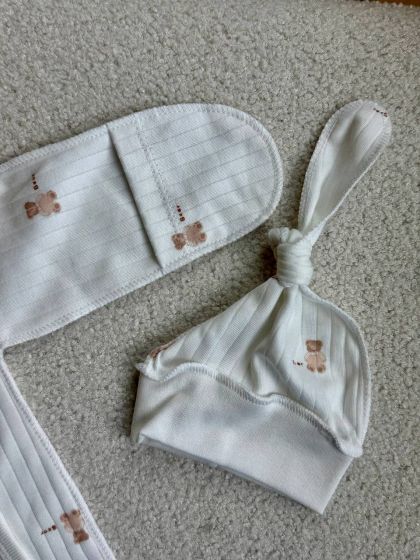 ❤ Чоловічок з шапочкою, рубчик, 56-62см. Принт - Дрібні ведмедики (#83314604) ✓ Anna Konvert 2