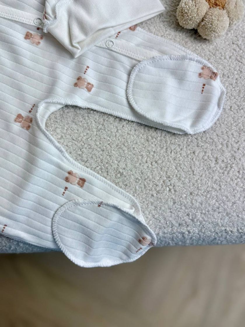 ❤ Чоловічок з шапочкою, рубчик, 56-62см. Принт - Дрібні ведмедики (#83314604) ✓ Anna Konvert