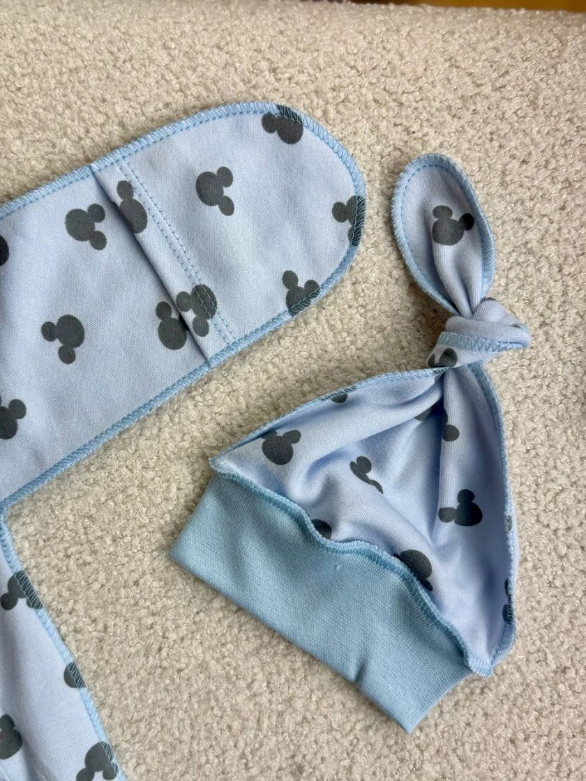 ❤ Чоловічок з шапочкою, інтерлок, 56-62р. Принт - Міккі на блакитному (#88637543) ✓ Anna Konvert