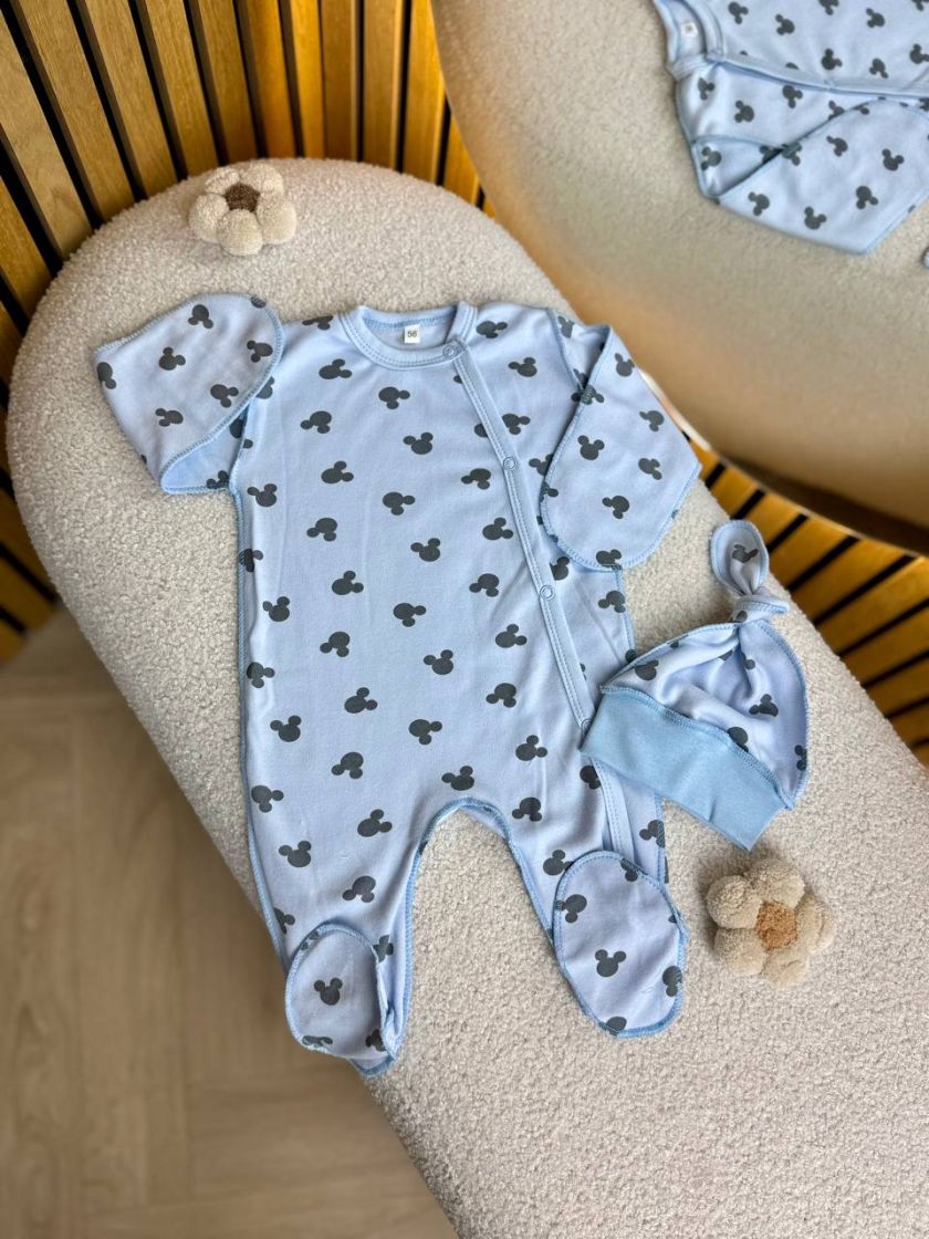 ❤ Чоловічок з шапочкою, інтерлок, 56-62р. Принт - Міккі на блакитному (#88637543) ✓ Anna Konvert