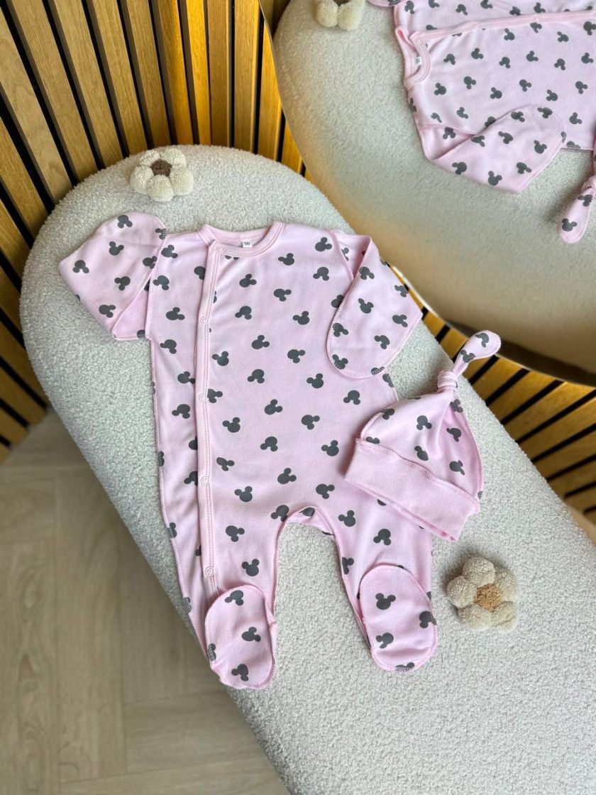 ❤ Чоловічок з шапочкою, інтерлок, 56-62р. Принт - Міккі на рожевому (#92192887) ✓ Anna Konvert