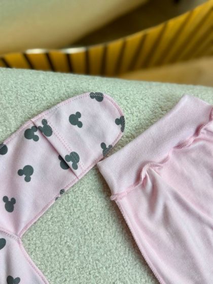 ❤ Комплект 3ка з боді інтерлок, 56р. Принт - Міккі на рожевому (#61360609) ✓ Anna Konvert 2