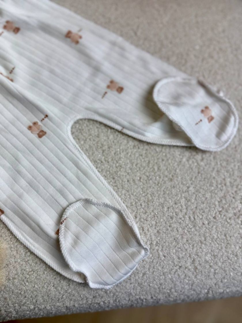 ❤ Комплект 3ка з боді, рубчик принт, Ромашка. Принт - Дрібні ведмедики. Розмір - 56-62 (#88143293) ✓ Anna Konvert