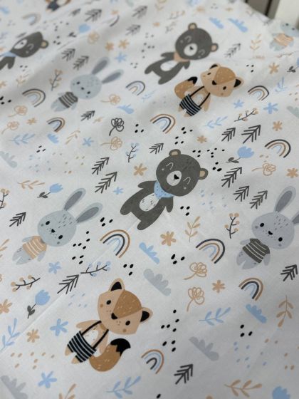 ❤ Простирадло у ліжко, бавовняне 120х60. Принт - Лисичка та звірі (#87404233) ✓ Anna Konvert 2