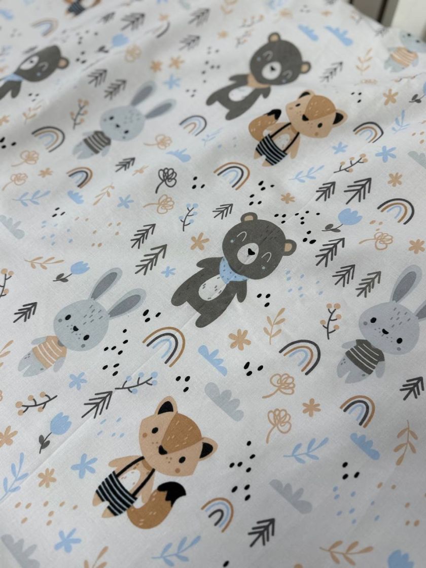 ❤ Простирадло у ліжко, бавовняне 120х60. Принт - Лисичка та звірі (#87404233) ✓ Anna Konvert