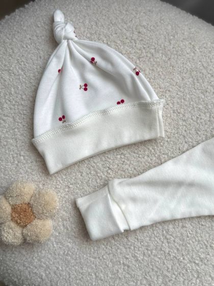 ❤ Чоловічок з шапочкою, інтерлок, Smile. Принт - Вишеньки. Розмір - 62 (#12647802) ✓ Anna Konvert 2