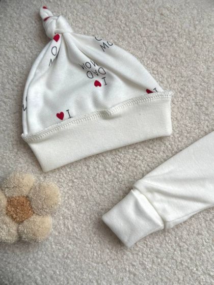 ❤ Чоловічок з шапочкою, інтерлок, Smile. Принт - I love dad mom. Розмір - 56 (#63645991) ✓ Anna Konvert 2