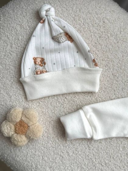 ❤ Чоловічок з шапочкою, інтерлок, Smile. Принт - Ведмедик в піжамці. Розмір - 62 (#73212103) ✓ Anna Konvert 2