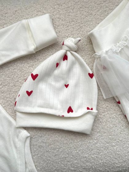 ❤ Комплект 3ка з боді та спідницею, інтерлок "Smile". Принт - Зайчик із сердечком. Розмір - 62 (#20975891) ✓ Anna Konvert 2