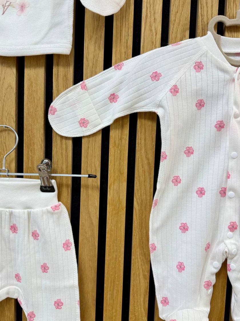 ❤ Комплект 4 предмети, інтерлок, Smile. Принт - Квітки сакури. Розмір - 56 (#61989305) ✓ Anna Konvert