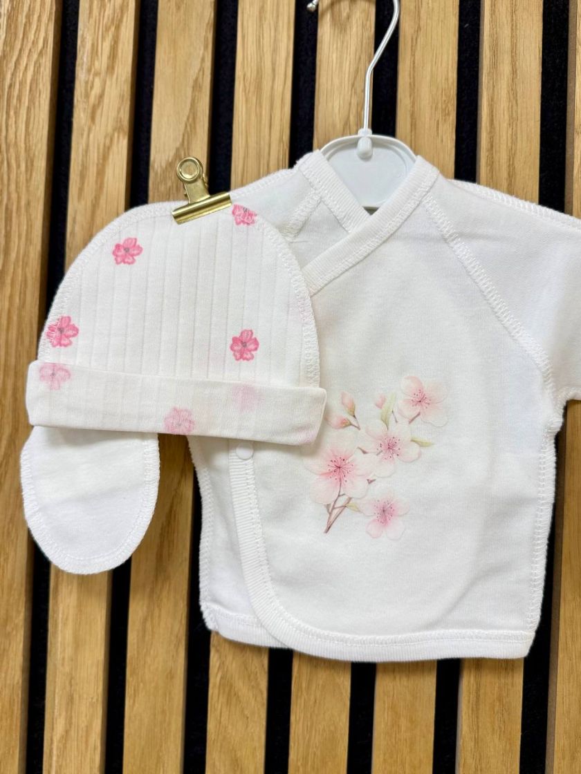 ❤ Комплект 4 предмети, інтерлок, Smile. Принт - Квітки сакури. Розмір - 56 (#61989305) ✓ Anna Konvert