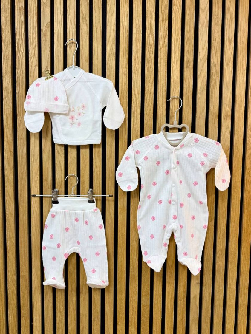 ❤ Комплект 4 предмети, інтерлок, Smile. Принт - Квітки сакури. Розмір - 56 (#61989305) ✓ Anna Konvert