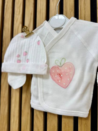 ❤ Комплект 4 предмети, інтерлок, Smile. Принт - Полунички. Розмір - 56 (#35333375) ✓ Anna Konvert 2