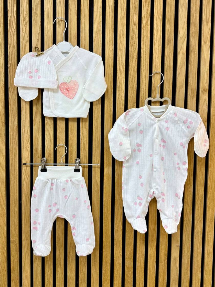 ❤ Комплект 4 предмети, інтерлок, Smile. Принт - Полунички. Розмір - 56 (#35333375) ✓ Anna Konvert