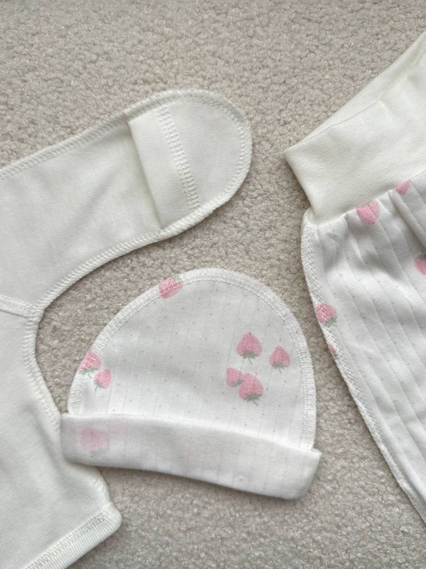 ❤ Комплект 3ка з сорочкою, інтерлок 56см Smile. Принт - Зайчик в чашці. Розмір - 56 (#24379653) ✓ Anna Konvert