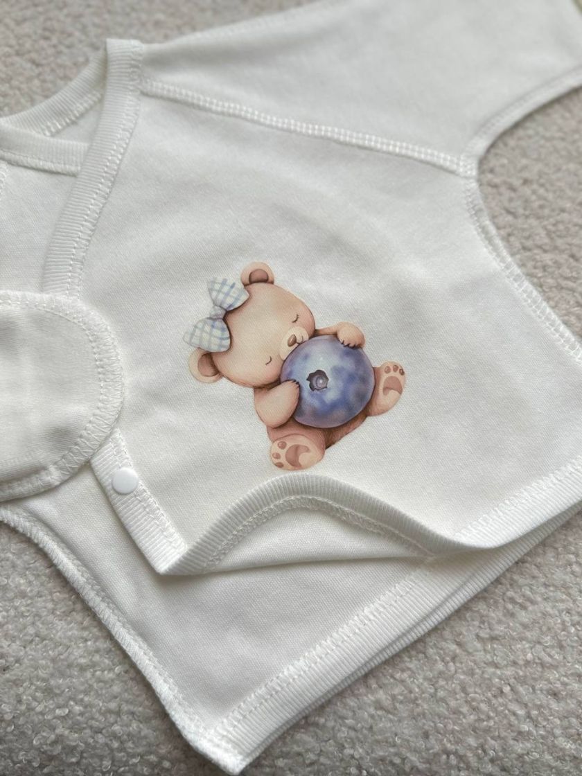 ❤ Комплект 3ка з сорочкою, інтерлок 56см Smile. Принт - Ведмедик з лохиною. Розмір - 56 (#20293660) ✓ Anna Konvert