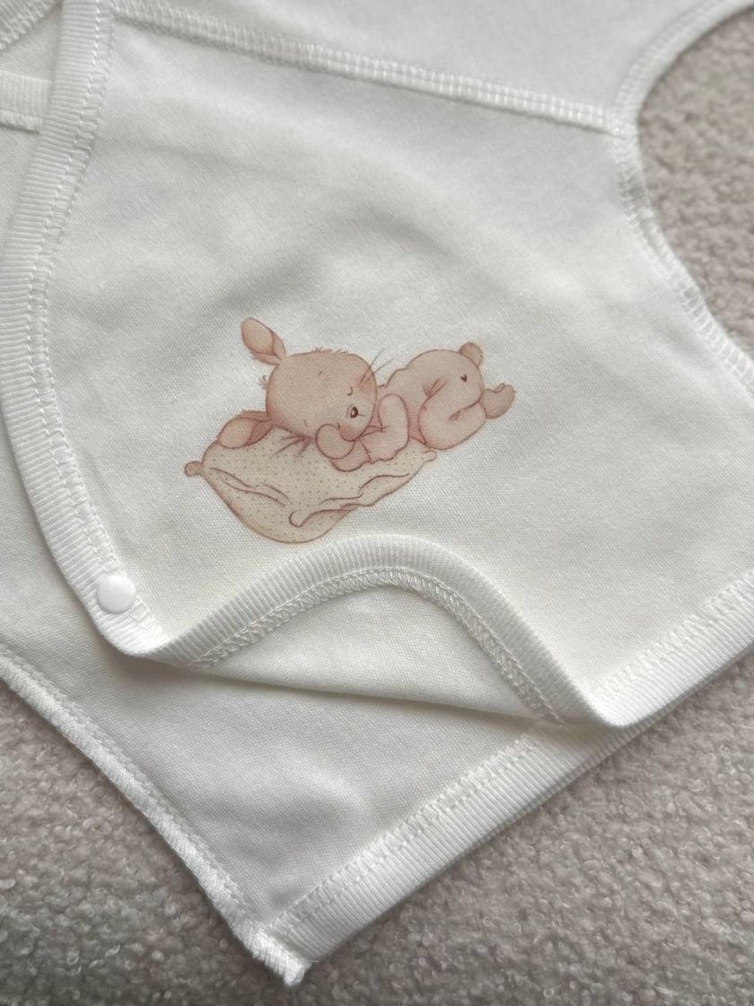 ❤ Комплект 3ка з сорочкою, інтерлок 56см Smile. Принт - Зайчик на подушці. Розмір - 56 (#4817563) ✓ Anna Konvert