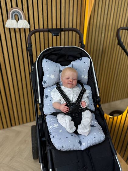 ❤ Матрасик візочок прогулянковий 3в1. Принт - Зірки різні на сірому (#54021379) ✓ Anna Konvert 2