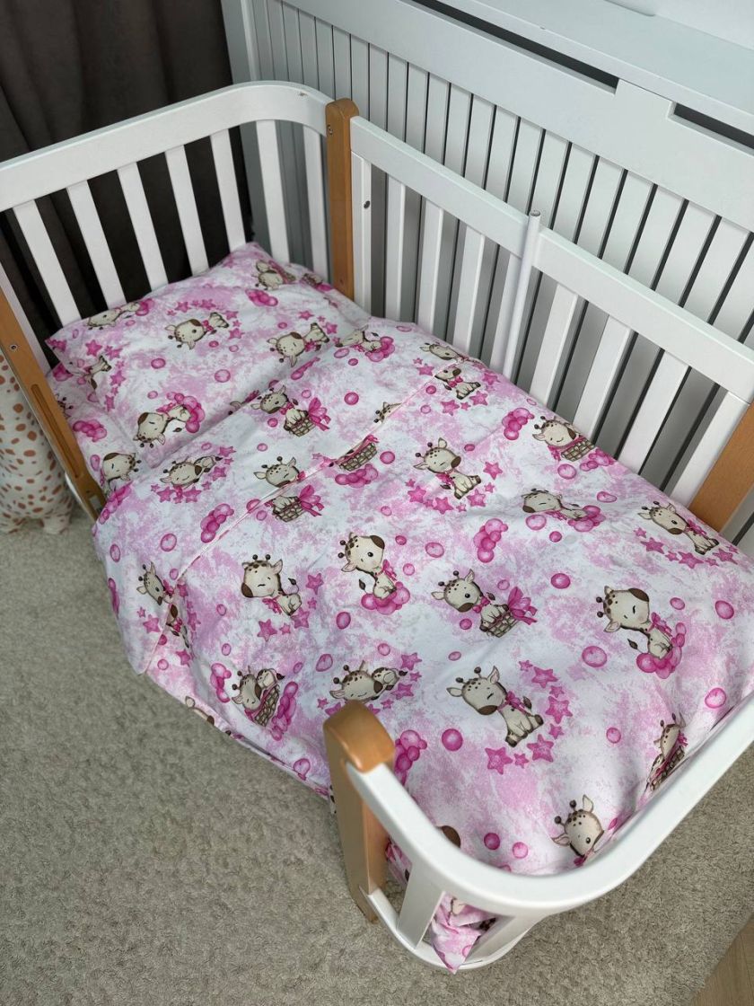 ❤ Змінна дитяча постіль, підковдра 110см на 90см. Принт - Жираф рожевий, дівчинка (#95558010) ✓ Anna Konvert