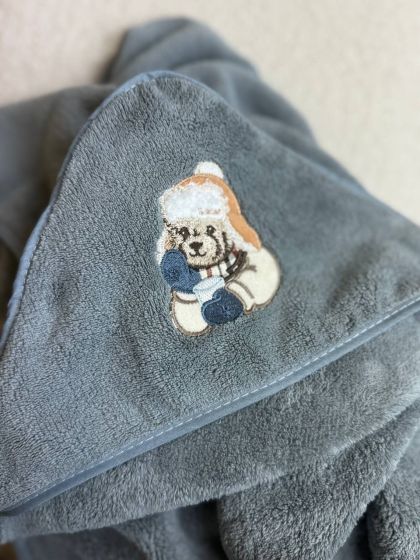 ❤ Рушник-кутик дитячий, 90см на 90см. Принт - Графіт (#42574140) ✓ Anna Konvert 2