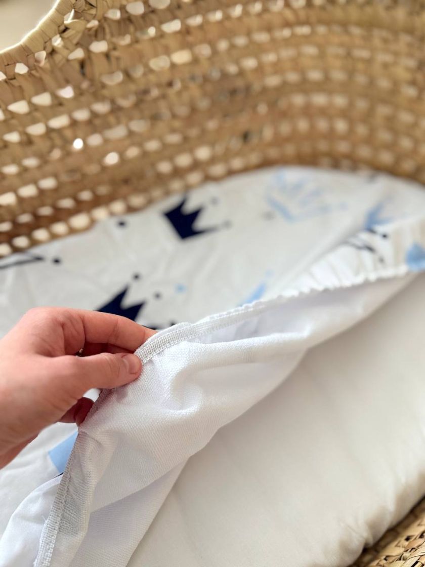 ❤ Простирадло непромакаюче у візочок та подушка. Принт - Корони блакитні (#23921702) ✓ Anna Konvert