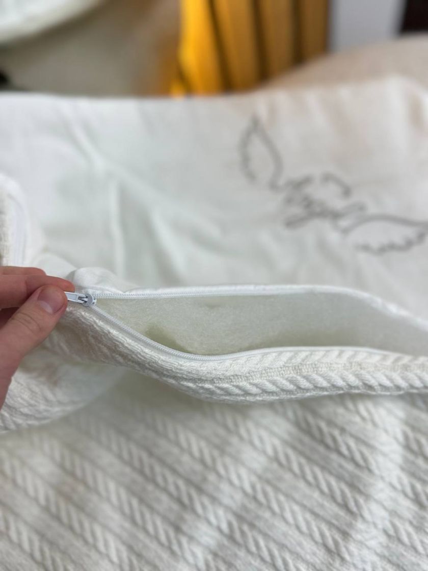 ❤ Демісезонний конверт-плед на виписку, Плетіння. Колір - Білий з вишивкою (#8491600) ✓ Anna Konvert