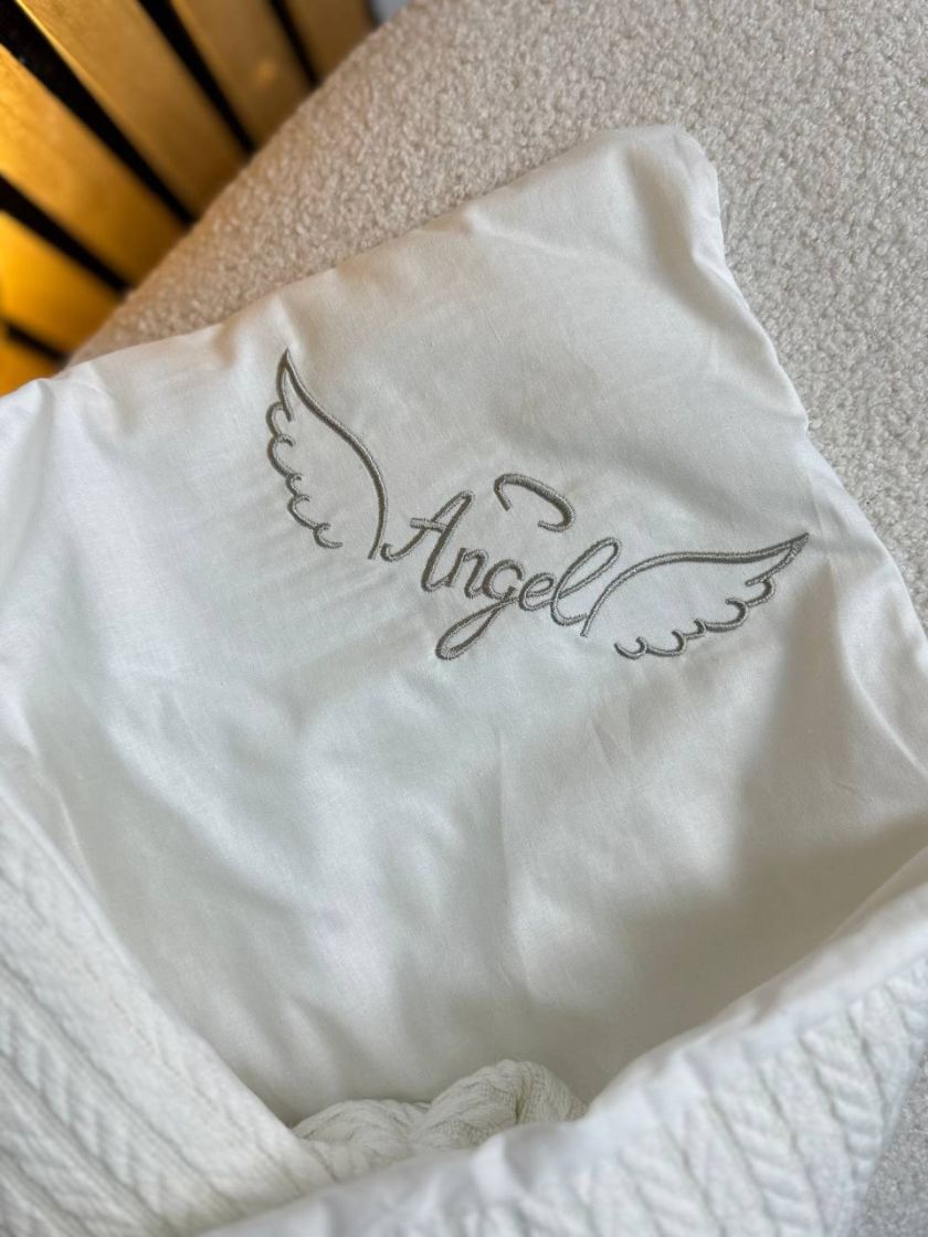 ❤ Демісезонний конверт-плед на виписку, Плетіння. Колір - Білий з вишивкою (#8491600) ✓ Anna Konvert