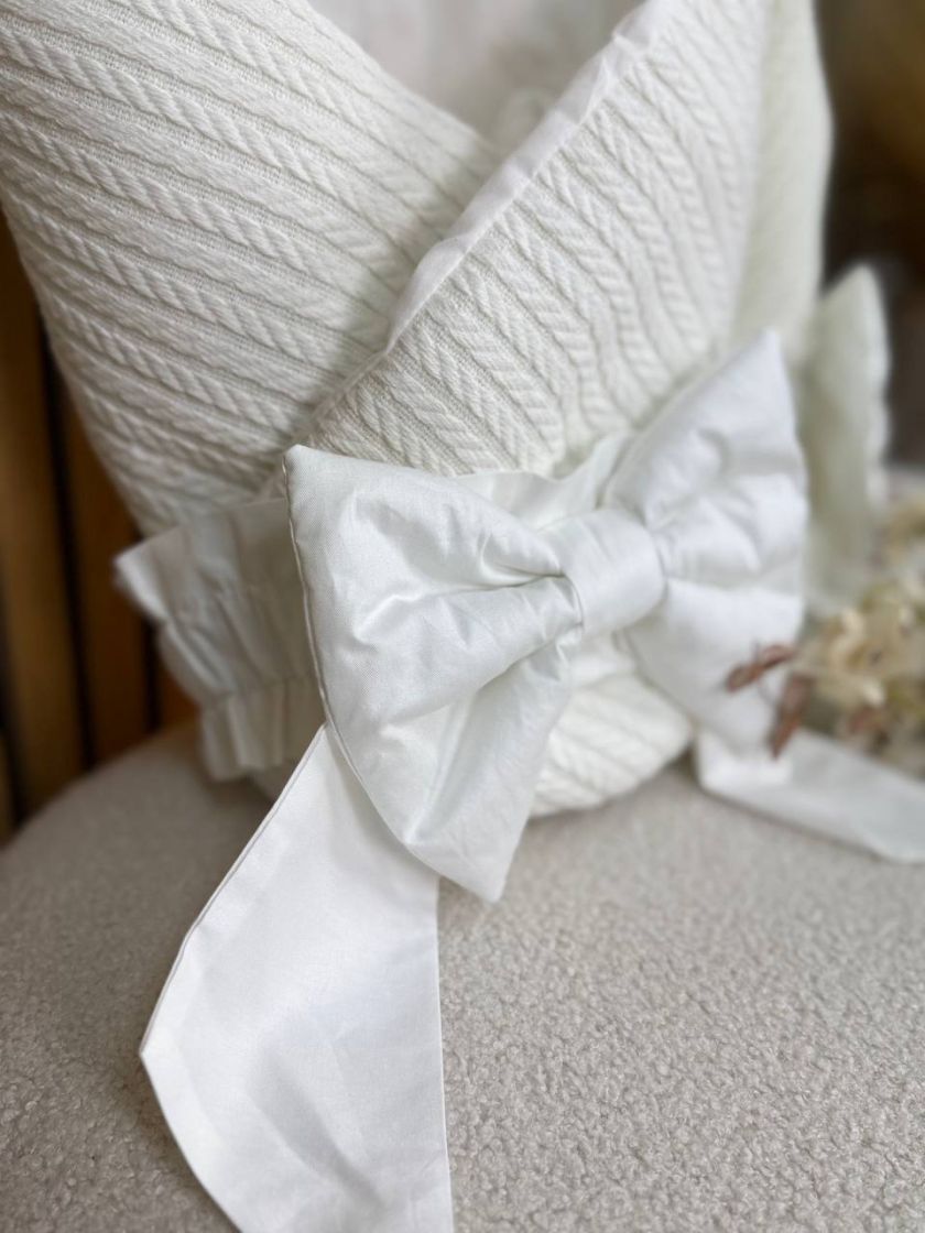 ❤ Демісезонний конверт-плед на виписку, Плетіння. Колір - Білий з вишивкою (#8491600) ✓ Anna Konvert