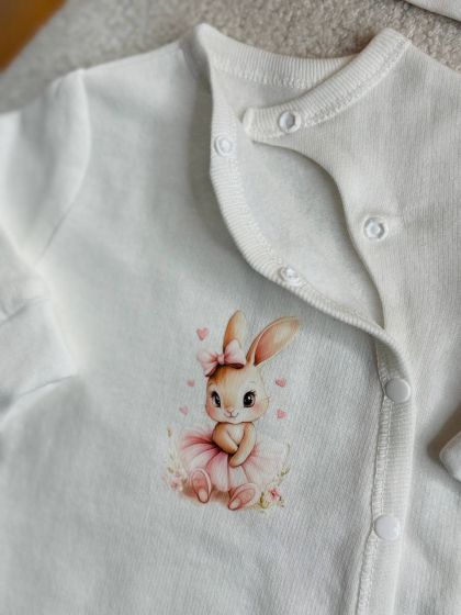 ❤ Комплект 3ка з боді на байці "Smile". Колір - Зайчик дічинка з рожевим бантиком. Розмір - 62 (#42002334) ✓ Anna Konvert 2