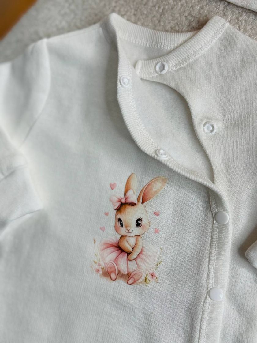 ❤ Комплект 3ка з боді на байці "Smile". Колір - Зайчик дічинка з рожевим бантиком. Розмір - 62 (#42002334) ✓ Anna Konvert