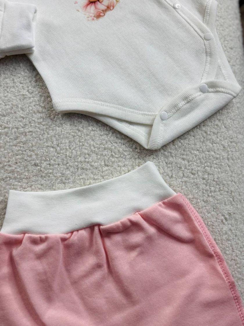 ❤ Комплект 3ка з боді на байці "Smile". Колір - Зайчик дічинка з рожевим бантиком. Розмір - 62 (#42002334) ✓ Anna Konvert