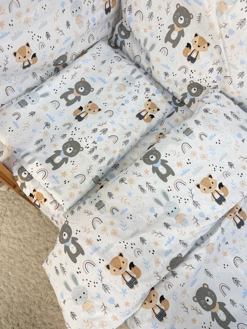 ❤ Набір у ліжко 9в1 суцільні. Принт - Лисичка та звірі (#82745870) ✓ Anna Konvert