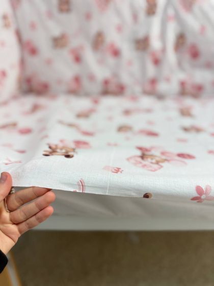 ❤ Набір у ліжко 9в1 суцільні. Принт - Ведмежа дівчинка з рожевими кульками (#81844488) ✓ Anna Konvert 2