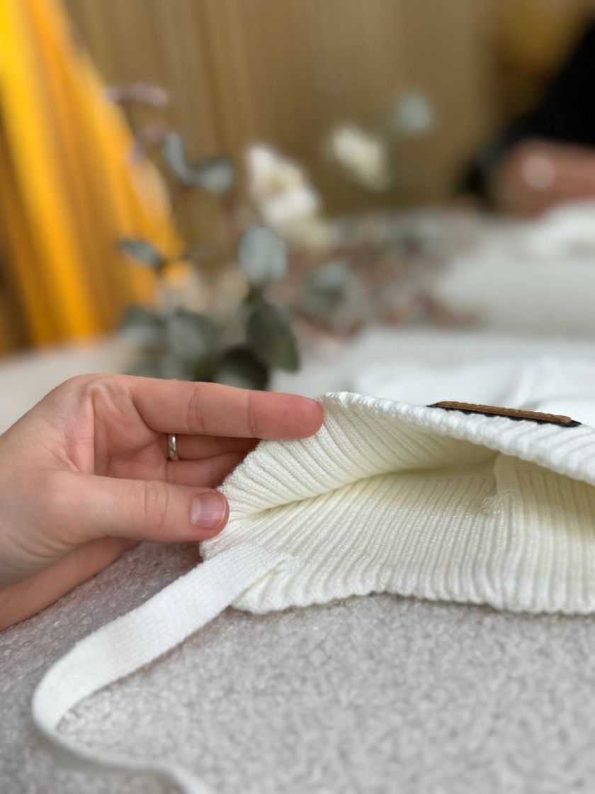 ❤ Шапка демісезонна на зав'язках. Принт - Білий (#89212415) ✓ Anna Konvert