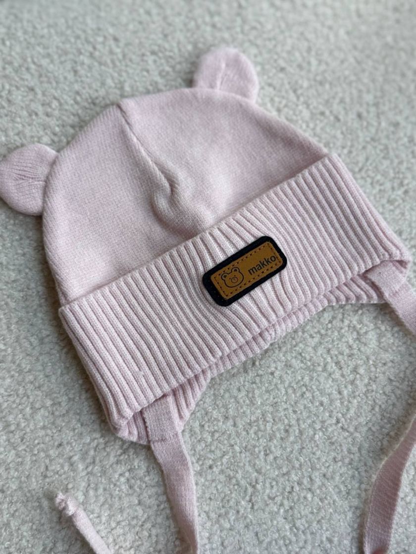 ❤ Шапка демісезонна на зав'язках. Принт - Світло рожевий (#89534371) ✓ Anna Konvert