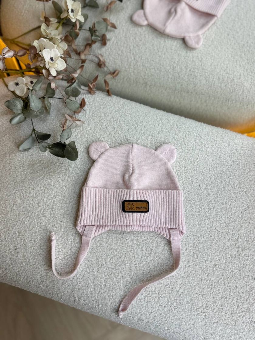 ❤ Шапка демісезонна на зав'язках. Принт - Світло рожевий (#89534371) ✓ Anna Konvert