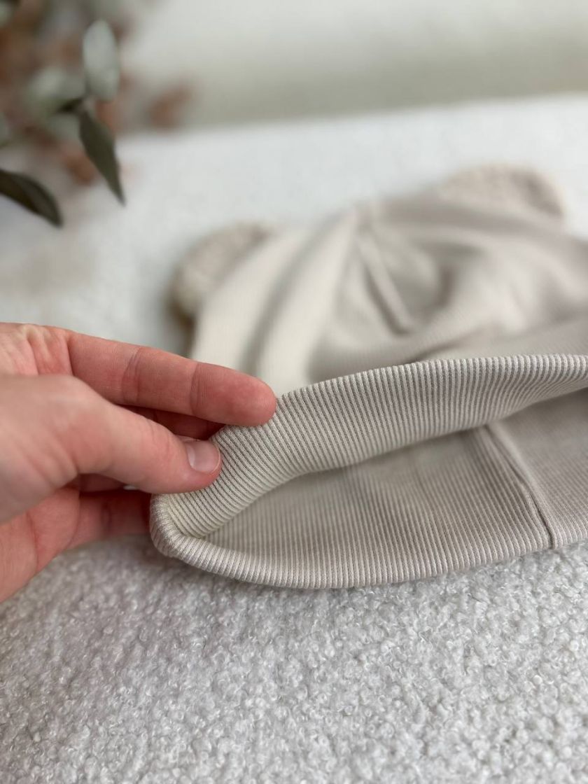 ❤ Шапка демісезонна з вушками Тедді. Принт - Кремовий світліший (#58601561) ✓ Anna Konvert