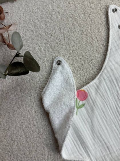 ❤ Слюнявчик, нагрудник мусліновий, непромакаючий. Принт - Дрібні тюльпани (#35622577) ✓ Anna Konvert 2