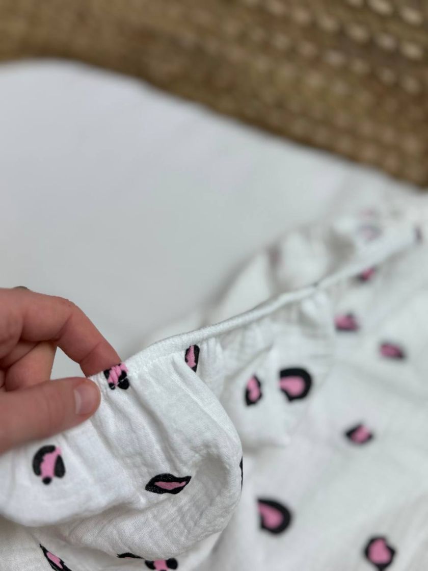 ❤ Набір у візочок мусліновий. Колір - Лео рожевий на білому (#54124514) ✓ Anna Konvert