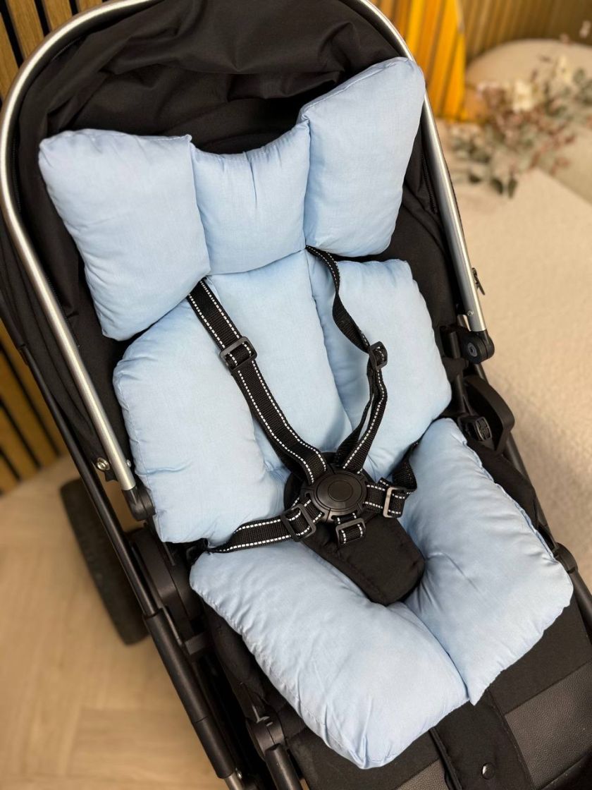 ❤ Матрасик візочок прогулянковий 3в1. Принт - Блакитний однотон (#53464584) ✓ Anna Konvert